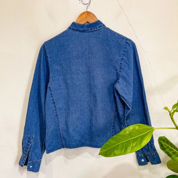 Vintage Club Monaco Linen Cotton Denim Button Down - Picture 2 of 3